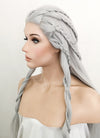 Silver Grey Braided Yaki Lace Front Synthetic Wig LF2112