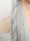 Silver Grey Braided Yaki Lace Front Synthetic Wig LF2112