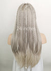 Pastel Blondish Grey Braided Lace Front Synthetic Wig LF2115