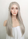 Pastel Blondish Grey Braided Lace Front Synthetic Wig LF2115