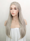 Pastel Blondish Grey Braided Lace Front Synthetic Wig LF2115