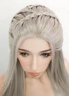 Pastel Blondish Grey Braided Lace Front Synthetic Wig LF2115