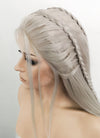 Pastel Blondish Grey Braided Lace Front Synthetic Wig LF2115