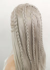 Pastel Blondish Grey Braided Lace Front Synthetic Wig LF2115