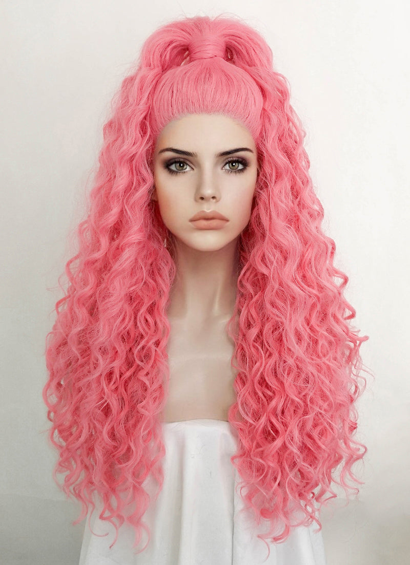 Long pink wigs for sale hot sale