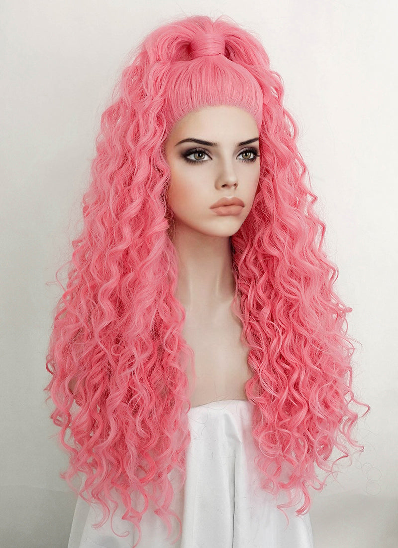 Pink Braided Lace Front Synthetic Wig LF2117