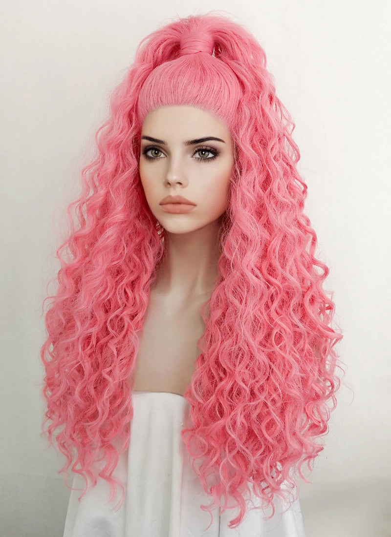 Pink Braided Lace Front Synthetic Wig LF2117