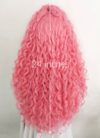 Pink Braided Lace Front Synthetic Wig LF2117