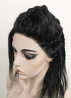 Critical Role Yasha Nydoorin Black Grey White Ombre Braided Lace Front Synthetic Wig LF2121