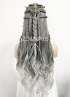 Two Tone Grey Braided Lace Front Synthetic Wig LF2125
