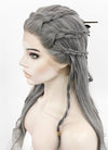 Two Tone Grey Braided Lace Front Synthetic Wig LF2125