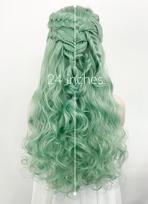 Pastel Green Braided Lace Front Synthetic Wig LF2129