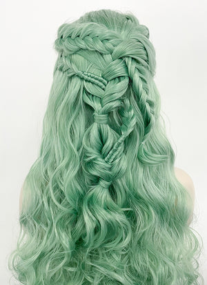 Pastel Green Braided Lace Front Synthetic Wig LF2129