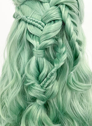 Pastel Green Braided Lace Front Synthetic Wig LF2129