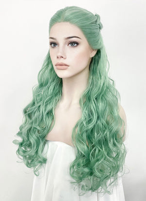 Pastel Green Braided Lace Front Synthetic Wig LF2129