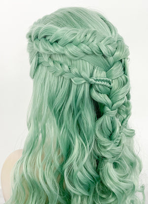 Pastel Green Braided Lace Front Synthetic Wig LF2129