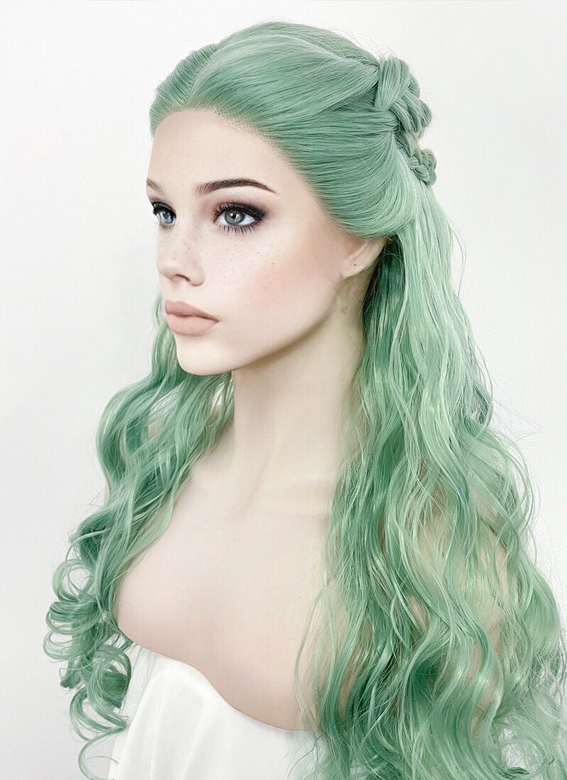 Pastel Green Braided Lace Front Synthetic Wig LF2129