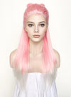 Pink White Ombre Braided Lace Front Synthetic Wig LF2130