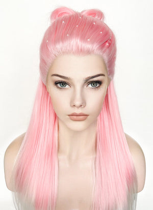 Pink White Ombre Braided Lace Front Synthetic Wig LF2130