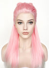 Pink White Ombre Braided Lace Front Synthetic Wig LF2130