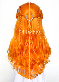 Mixed Orange Braided Lace Front Synthetic Wig LF2133