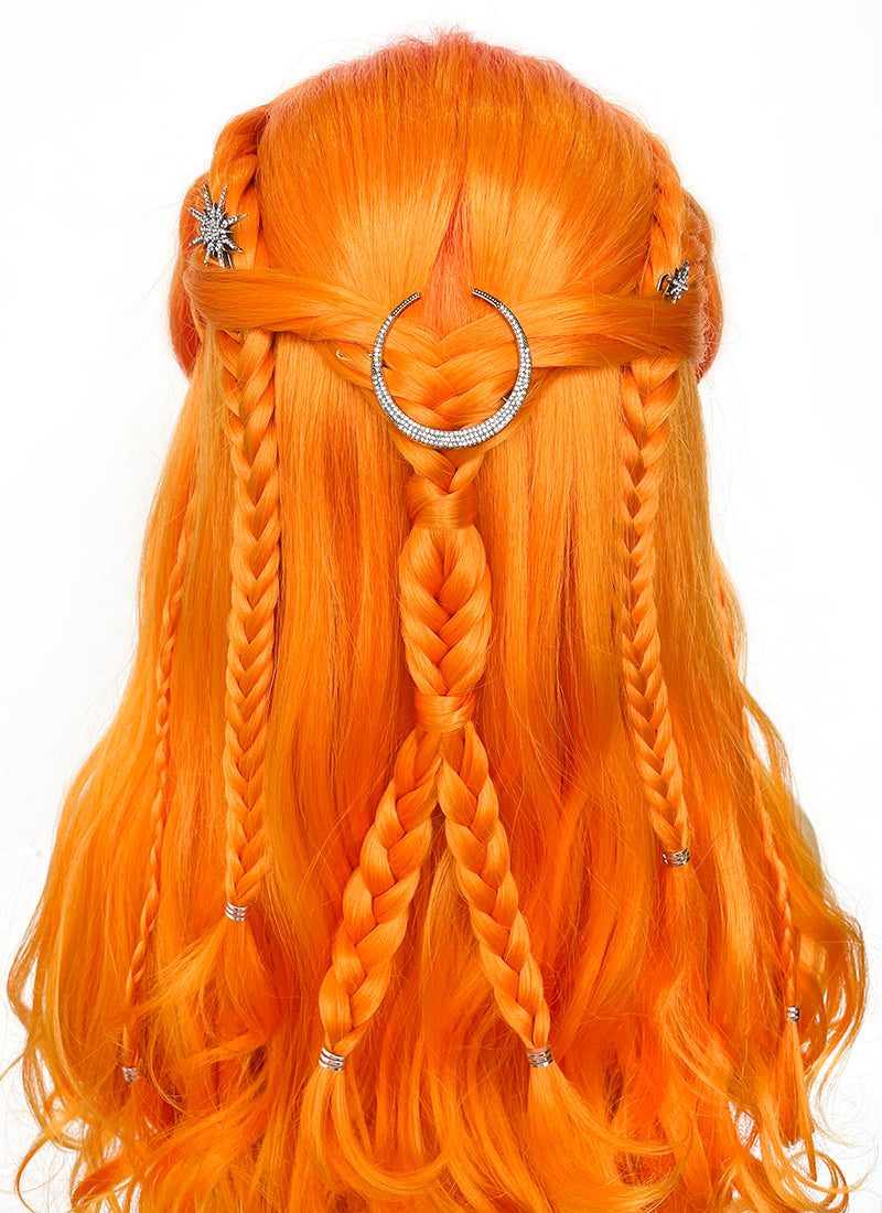 Mixed Orange Braided Lace Front Synthetic Wig LF2133