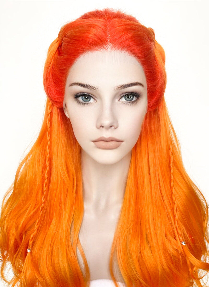 Mixed Orange Braided Lace Front Synthetic Wig LF2133