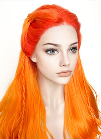 Mixed Orange Braided Lace Front Synthetic Wig LF2133