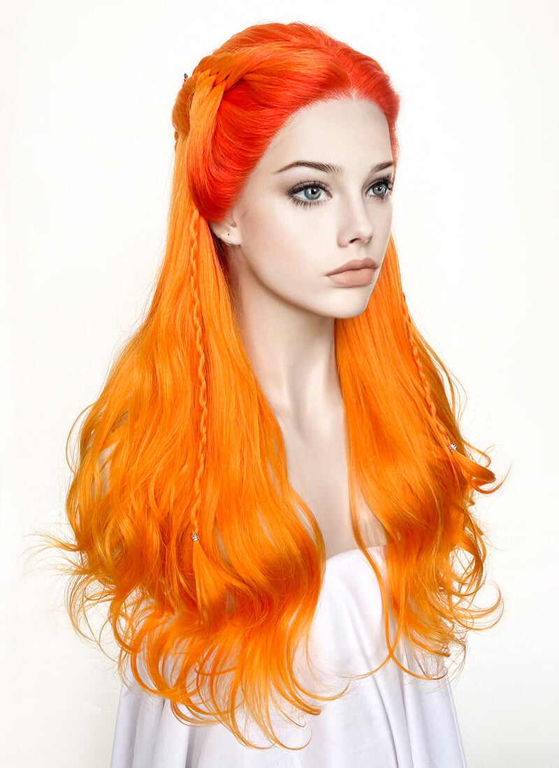 Mixed Orange Braided Lace Front Synthetic Wig LF2133