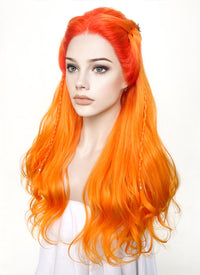 Mixed Orange Braided Lace Front Synthetic Wig LF2133