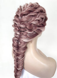 Two Tone Pink Braided Lace Front Synthetic Wig LF2137