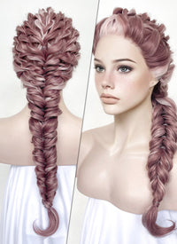 Two Tone Pink Braided Lace Front Synthetic Wig LF2137