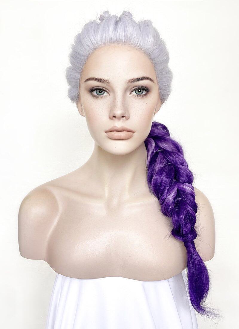 Purple Ombre Braided Lace Front Synthetic Wig LF2138