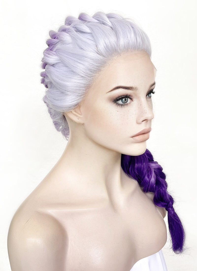 Purple Ombre Braided Lace Front Synthetic Wig LF2138