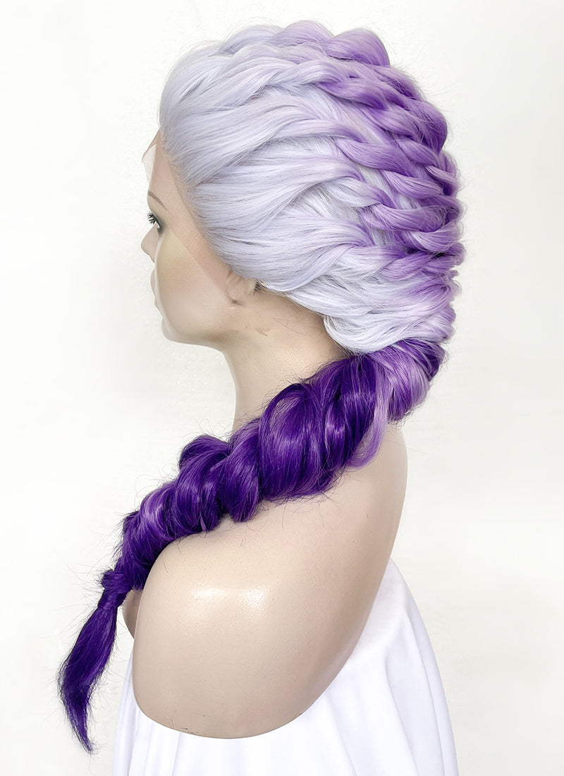 Purple Ombre Braided Lace Front Synthetic Wig LF2138