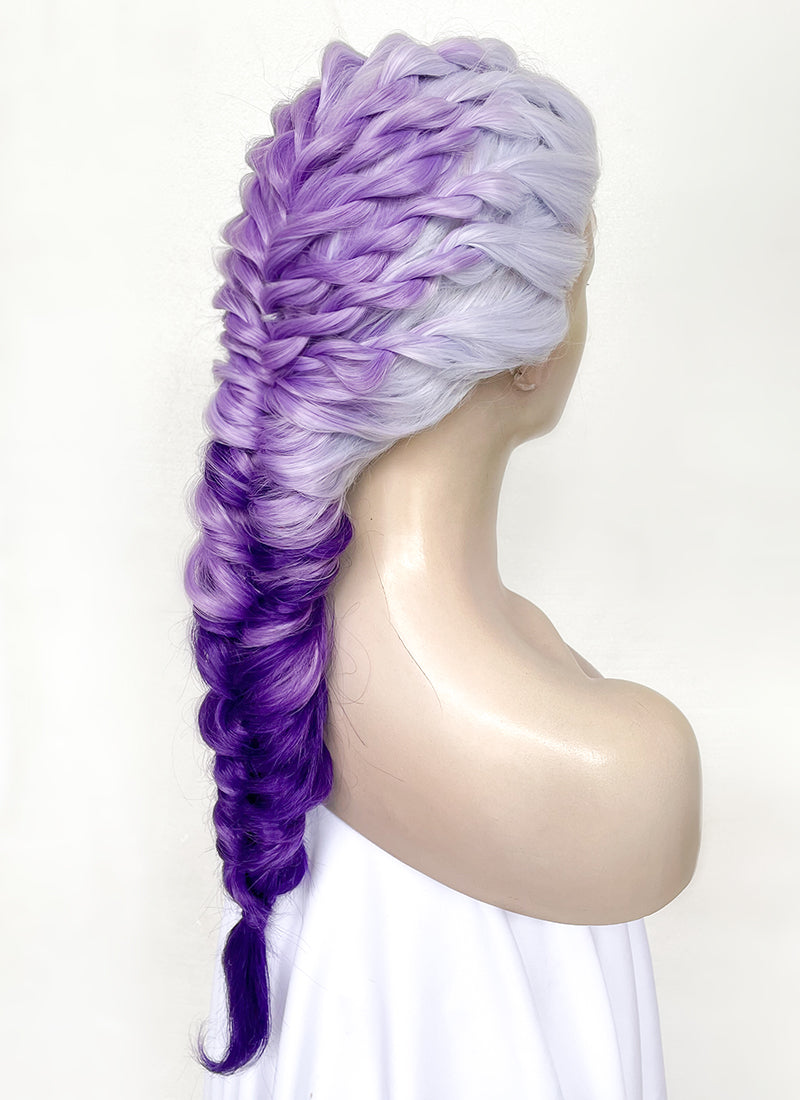 Purple Ombre Braided Lace Front Synthetic Wig LF2138