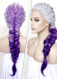 Purple Ombre Braided Lace Front Synthetic Wig LF2138