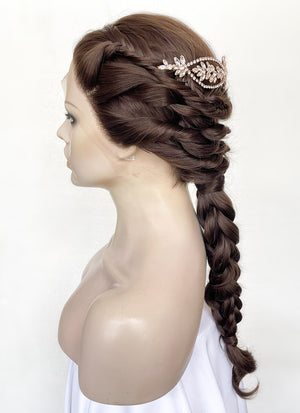 Brunette Braided Lace Front Synthetic Wig LF2139