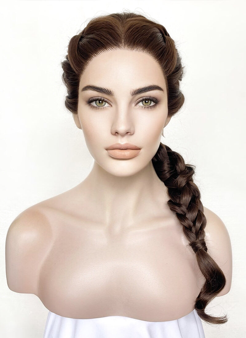 Brunette Braided Lace Front Synthetic Wig LF2139