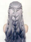 Two Tone Grey Braided Lace Front Synthetic Wig LF2141