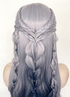 Two Tone Grey Braided Lace Front Synthetic Wig LF2141