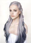 Two Tone Grey Braided Lace Front Synthetic Wig LF2141