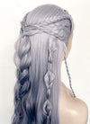 Two Tone Grey Braided Lace Front Synthetic Wig LF2141