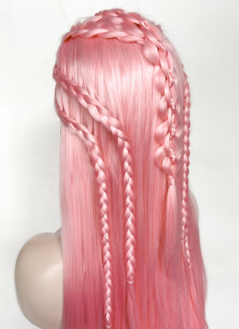 Pastel Pink Braided Lace Front Synthetic Wig LF2142