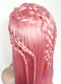 Pastel Pink Braided Lace Front Synthetic Wig LF2142