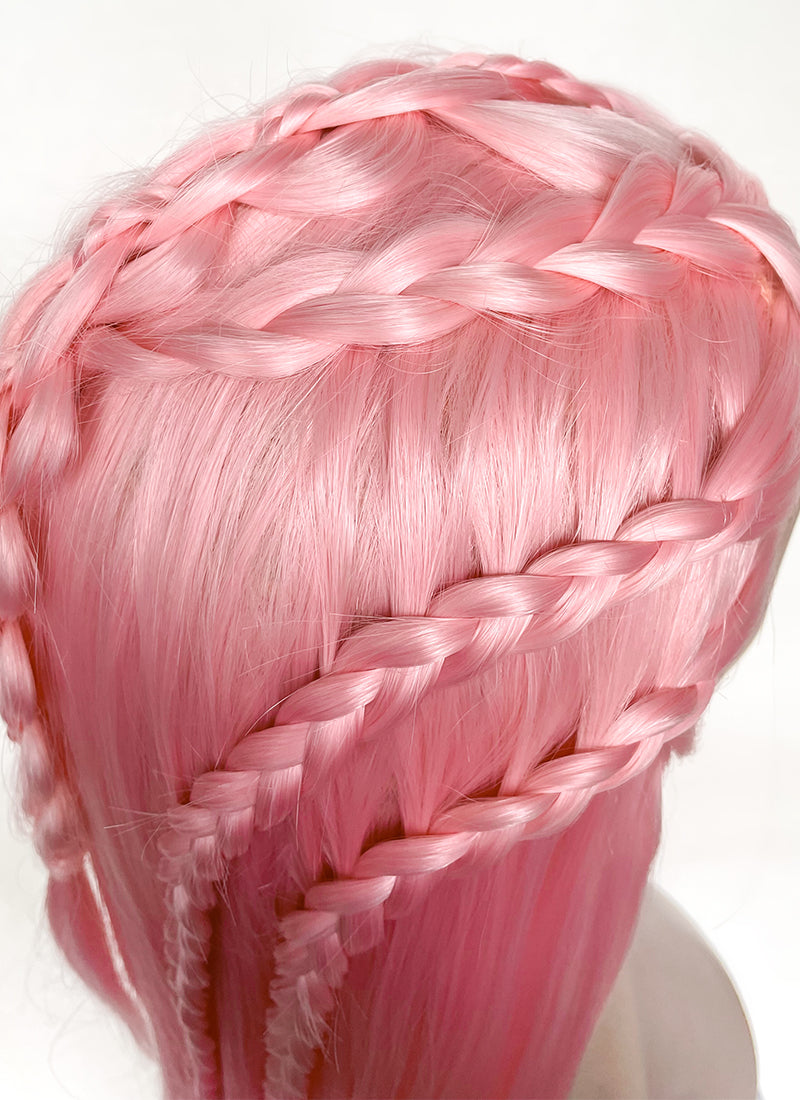 Pastel Pink Braided Lace Front Synthetic Wig LF2142