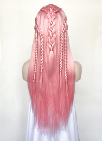 Pastel Pink Braided Lace Front Synthetic Wig LF2142