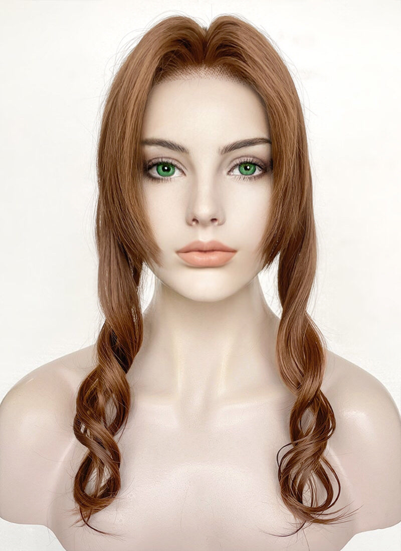 Final Fantasy Aerith Gainsborough Chestnut Brown Braided Lace Front Synthetic Wig LF2143