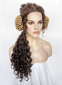 Star Wars Padme Amidala Brunette Braided Lace Front Synthetic Wig LF2145