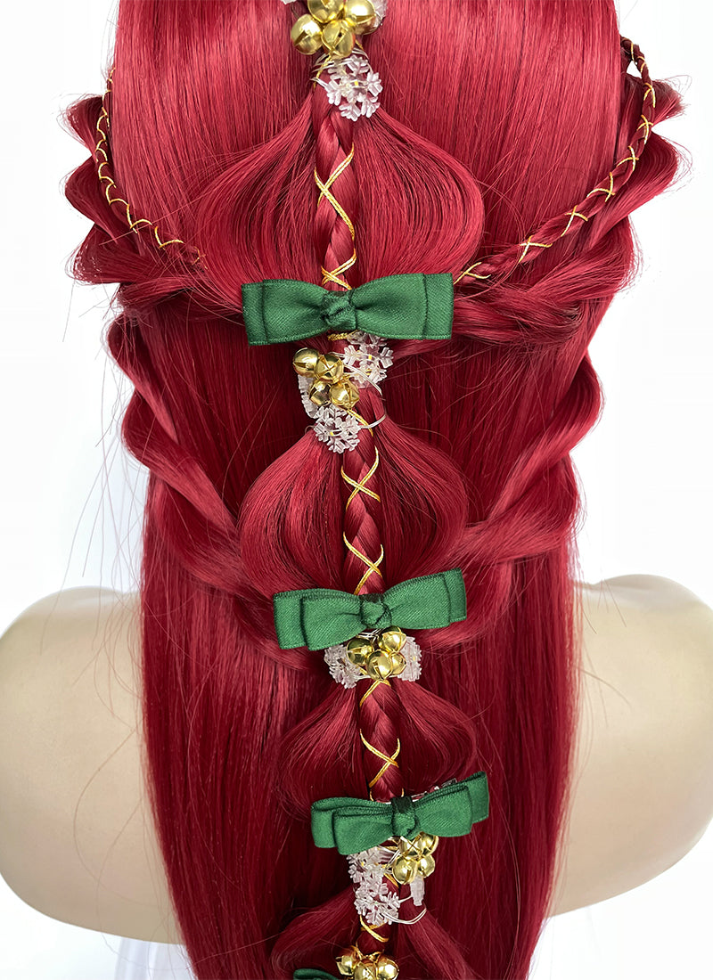 Red Braided Yaki Lace Front Synthetic Wig LF2150